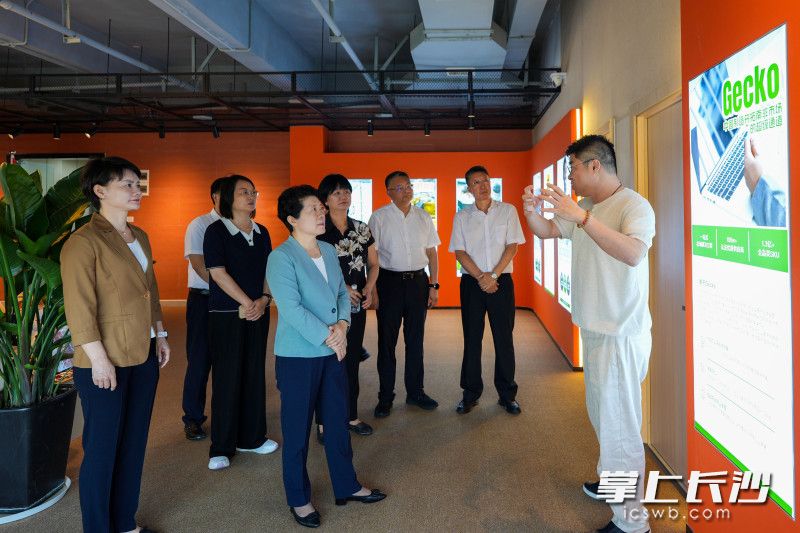 6月16日,省委常委、市委书记吴桂英调研对非贸易、咖啡产业发展，来到湖南达言信息科技有限公司。