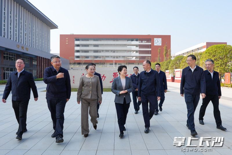 长沙市一中科学城校区调研现场。 均为长沙晚报全媒体记者 郭雨滴 摄