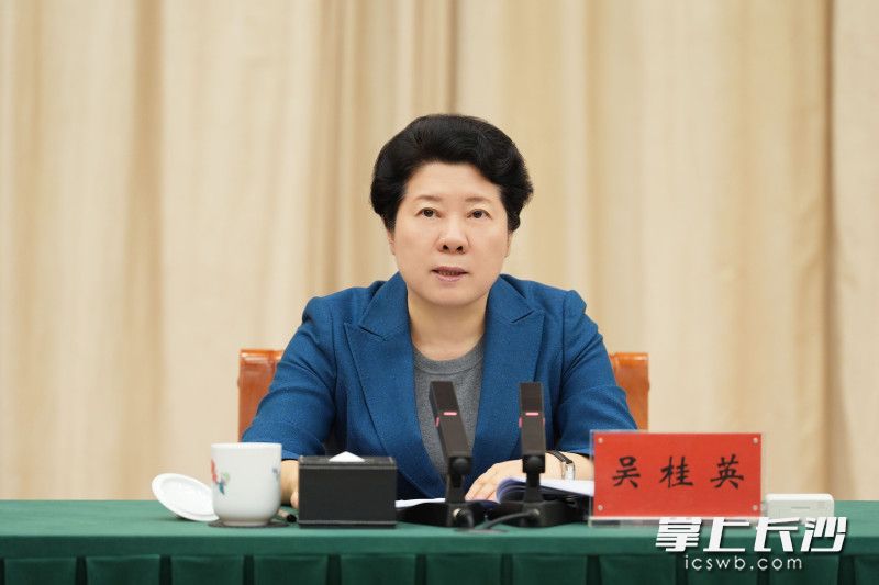 吴桂英讲话。 均为长沙晚报全媒体记者 郭雨滴 摄