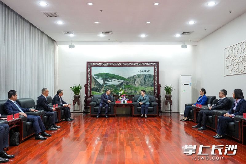 4月10日，省委常委、市委书记吴桂英会见泰国正大集团资深董事长谢国民一行。长沙晚报全媒体记者 郭雨滴 摄