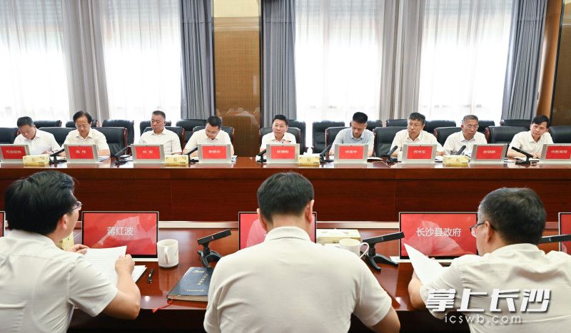 7月8日，市委副书记、市长陈博彰在长沙经开区调研园区高质量发展、新能源产业链建设并召开座谈会。