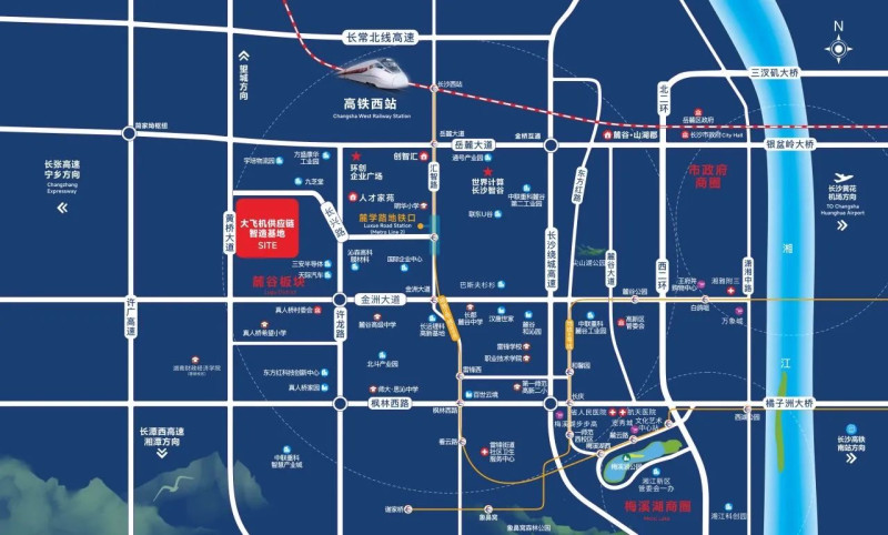 大飞机供应链智造基地区位图。