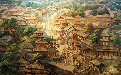 宋代潭州的繁华街景(设计插图)。图片来源:中国城市报