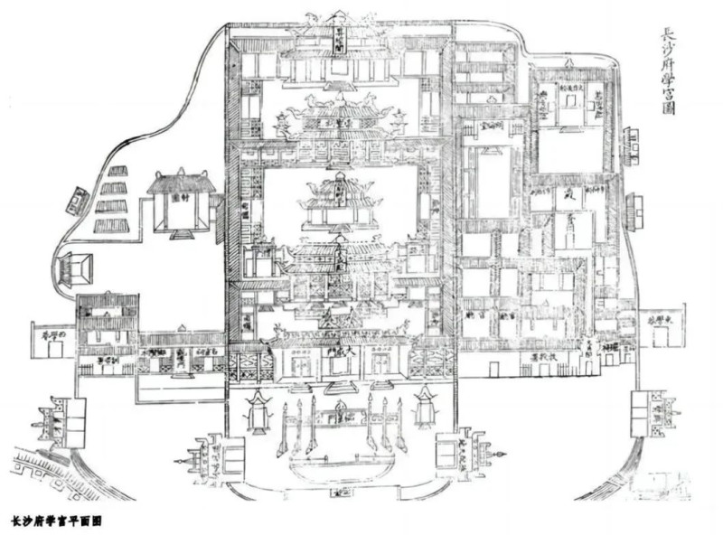 长沙府学宫平面图。图片来源:长沙自然资源和规划微信公众号
