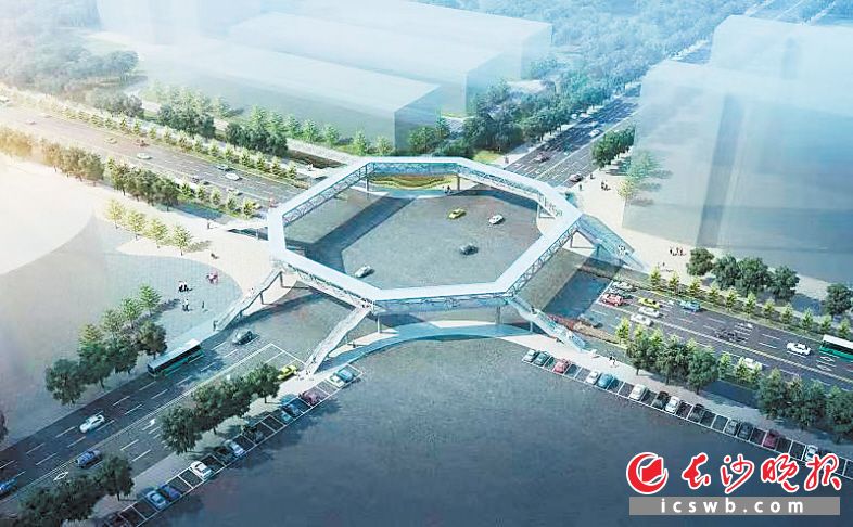 雨花区环保大道东延线兴安路口人行过街天桥效果图.受访方供图