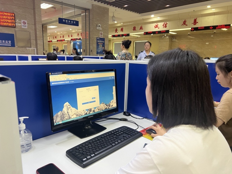 纳税人网上进行代开发票申请。人民网 林洛頫摄