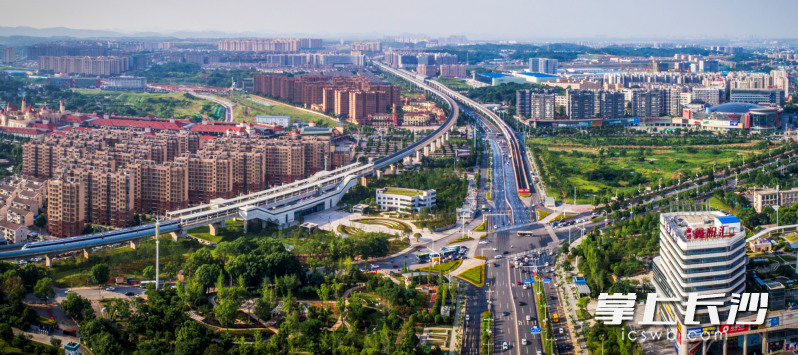 天心经开区景色鸟瞰图。